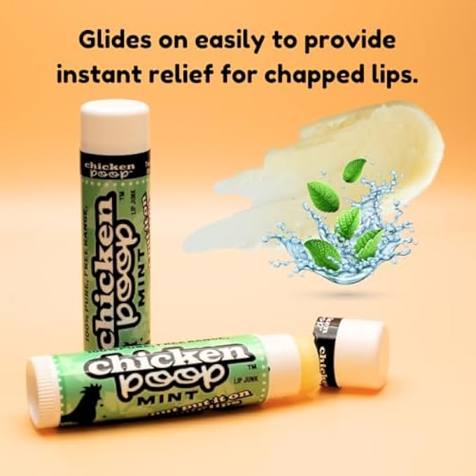 simone chickenbone CHICKEN POOP LIP BALM MINT DUO MOISTURIZER FOR DRY CHAPPED LIPS, 0.15 OZ, PACK OF 2 - Image 4
